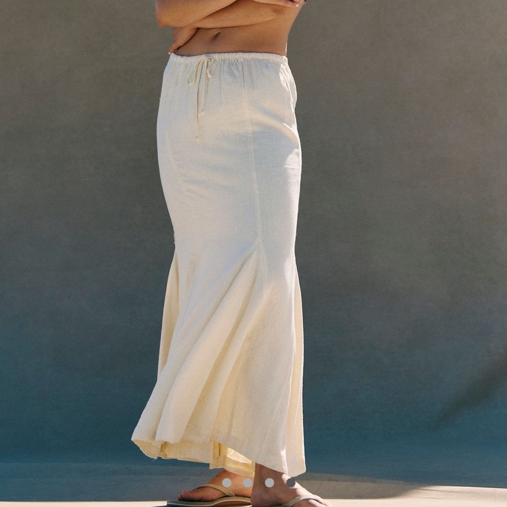 Free People Cream Maxi Skirt